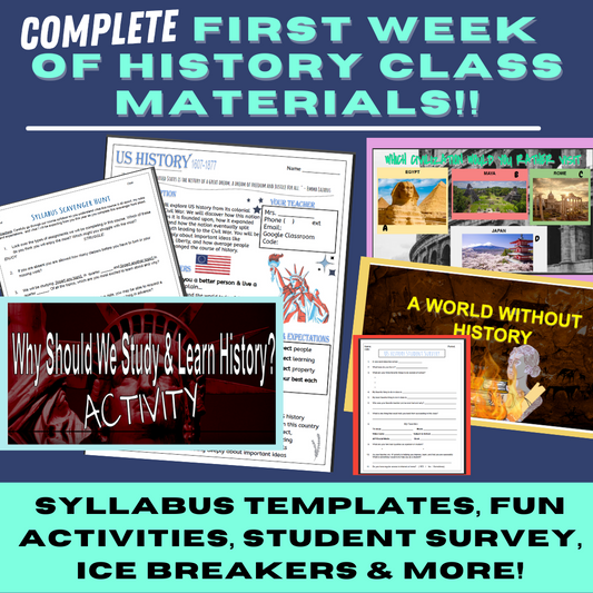 FIRST WEEK OF HISTORY ACTIVITIES, LESSONS, & RESOURCES!