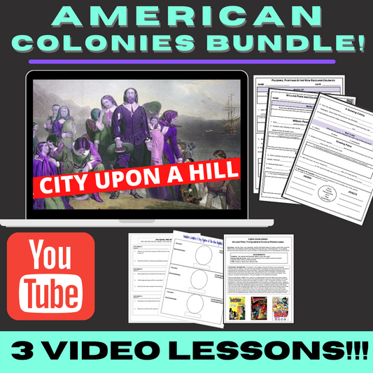 The American Colonies Unit Lessons | 3 VIDEOS & Activities!