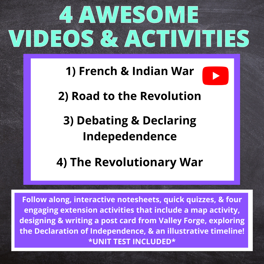 Revolutionary War Bundle | 4 Video Lessons & Activities