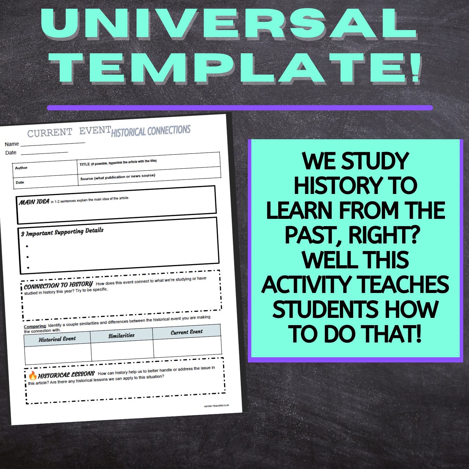 current event worksheet for history