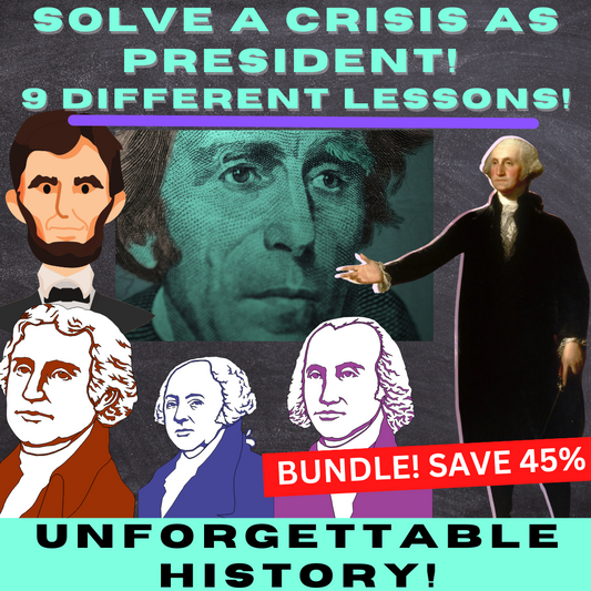 9 Presidential Decisions Activities Bundle! WASHINGTON TO LINCOLN!