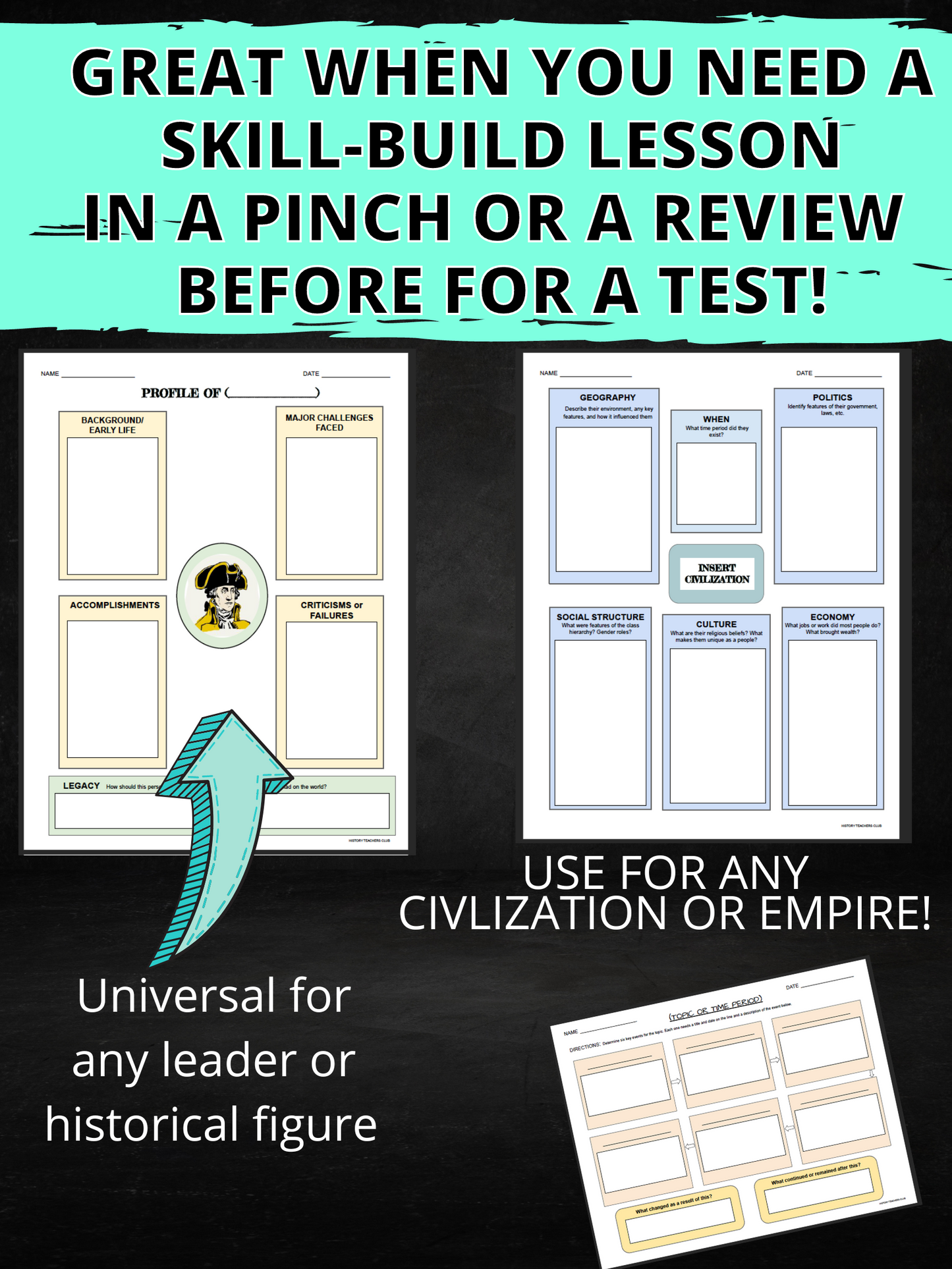 history class graphic organizers