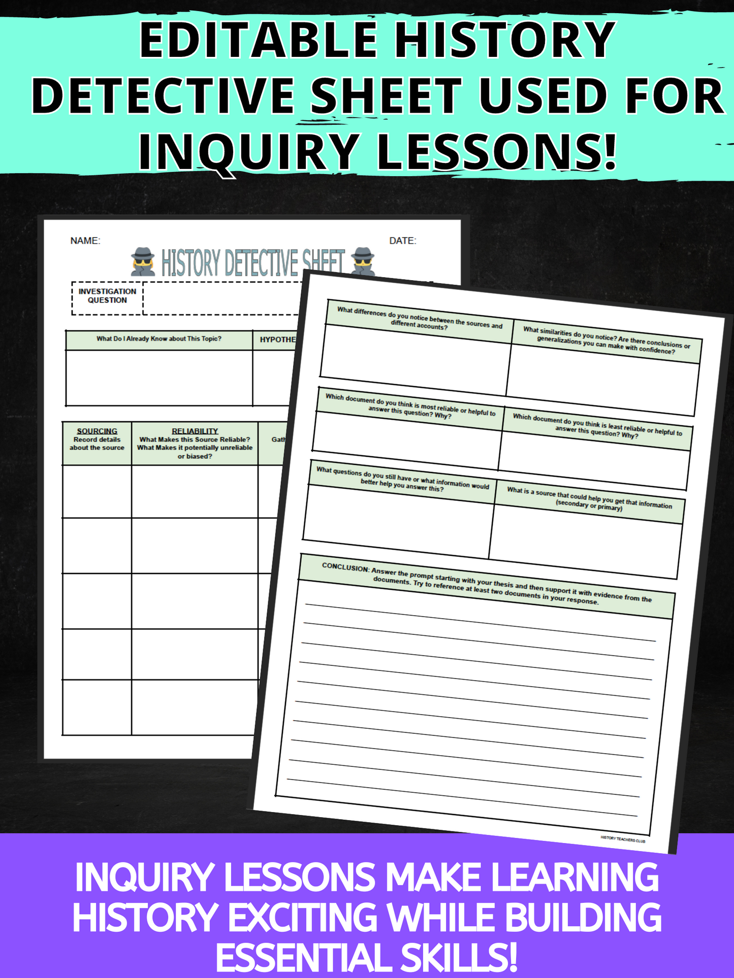 inquiry template for history